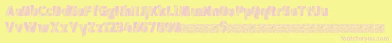Discomidnight-Schriftart – Rosa Schriften auf gelbem Hintergrund