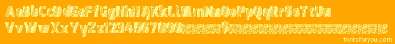 Discomidnight-Schriftart – Gelbe Schriften auf orangefarbenem Hintergrund