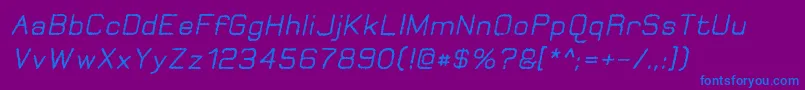 JungleBurnoutOblique-fontti – siniset fontit violetilla taustalla