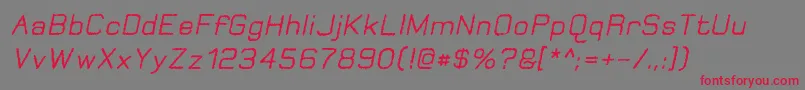 JungleBurnoutOblique Font – Red Fonts on Gray Background