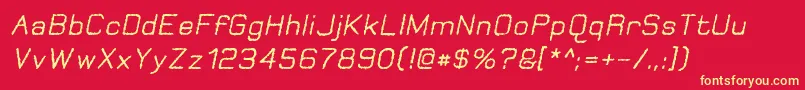 フォントJungleBurnoutOblique – 黄色の文字、赤い背景