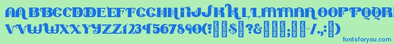 Marycontrary Font – Blue Fonts on Green Background