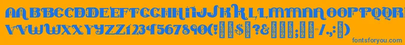 Marycontrary Font – Blue Fonts on Orange Background