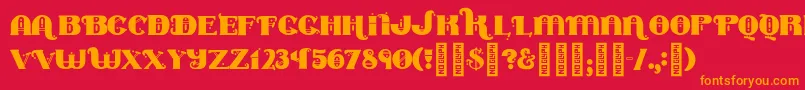 Marycontrary Font – Orange Fonts on Red Background