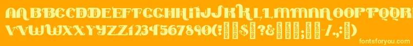 Marycontrary Font – Yellow Fonts on Orange Background