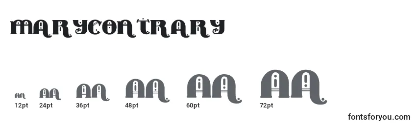 Marycontrary Font Sizes