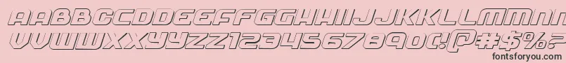 Soldier3Dexpandital-Schriftart – Schwarze Schriften auf rosa Hintergrund