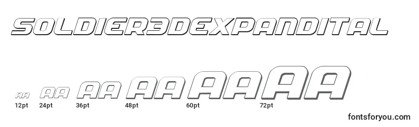 Soldier3Dexpandital Font Sizes