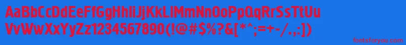 Hermes Font – Red Fonts on Blue Background
