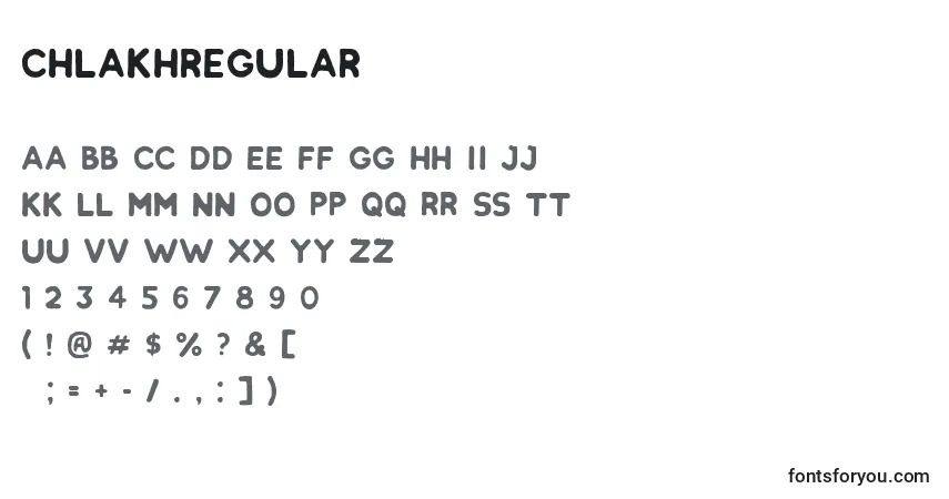 Schriftart ChlakhRegular – Alphabet, Zahlen, spezielle Symbole
