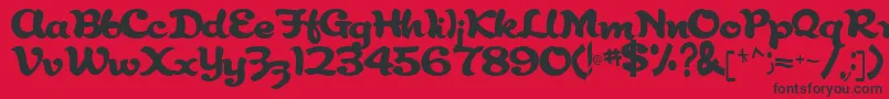 フォントAbracadabra91RegularTtcon – 赤い背景に黒い文字