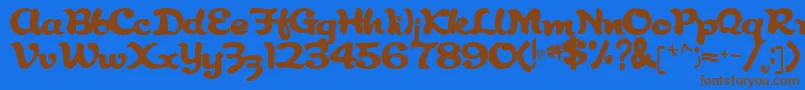 Abracadabra91RegularTtcon-Schriftart – Braune Schriften auf blauem Hintergrund