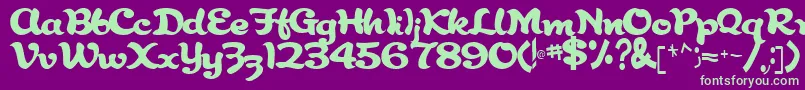 Abracadabra91RegularTtcon Font – Green Fonts on Purple Background