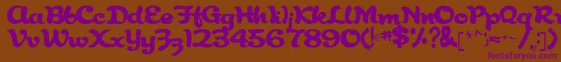 Abracadabra91RegularTtcon Font – Purple Fonts on Brown Background