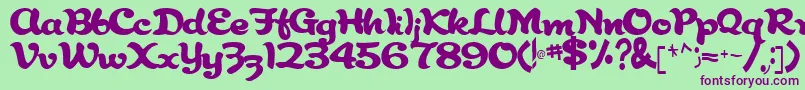 Abracadabra91RegularTtcon Font – Purple Fonts on Green Background