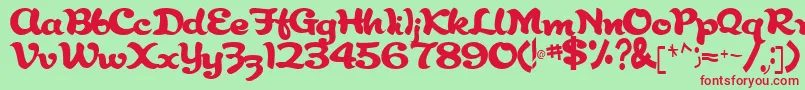 フォントAbracadabra91RegularTtcon – 赤い文字の緑の背景