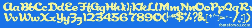 Abracadabra91RegularTtcon Font – Yellow Fonts on Blue Background