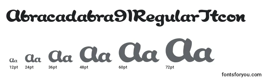 Größen der Schriftart Abracadabra91RegularTtcon
