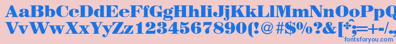 MagazineheavyRegularDb Font – Blue Fonts on Pink Background