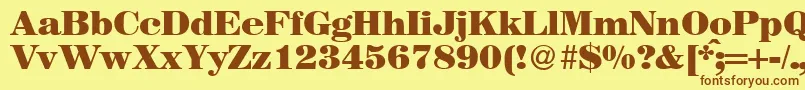 MagazineheavyRegularDb Font – Brown Fonts on Yellow Background