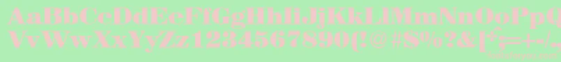 MagazineheavyRegularDb Font – Pink Fonts on Green Background