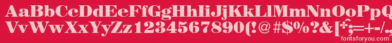 MagazineheavyRegularDb Font – Pink Fonts on Red Background