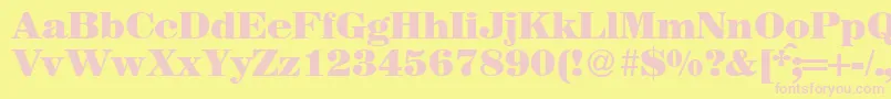 MagazineheavyRegularDb Font – Pink Fonts on Yellow Background