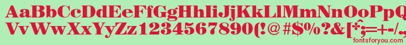 MagazineheavyRegularDb Font – Red Fonts on Green Background