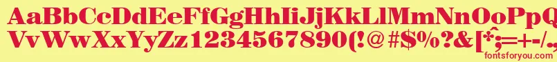 More about MagazineheavyRegularDb Font MagazineheavyRegularDb Font – Red Fonts on Yellow Background