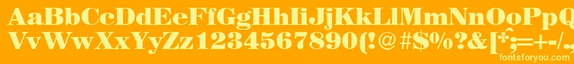 MagazineheavyRegularDb Font – Yellow Fonts on Orange Background