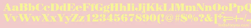 Fonte MagazineheavyRegularDb – fontes amarelas em um fundo rosa