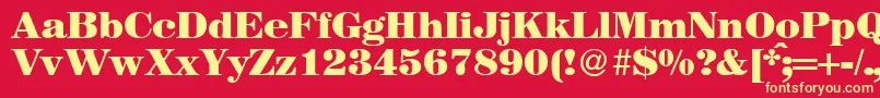More about MagazineheavyRegularDb Font MagazineheavyRegularDb Font – Yellow Fonts on Red Background