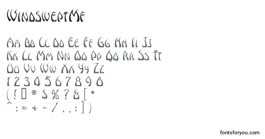 Fuente WindsweptMf - alfabeto, números, caracteres especiales