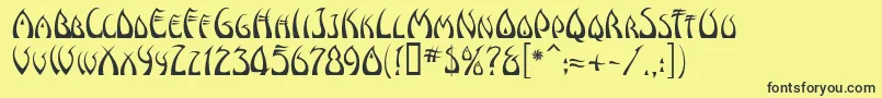 WindsweptMf Font – Black Fonts on Yellow Background