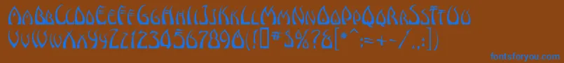 WindsweptMf Font – Blue Fonts on Brown Background
