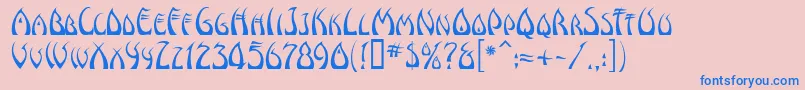 WindsweptMf Font – Blue Fonts on Pink Background