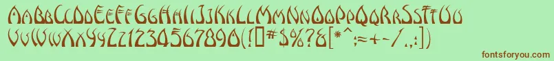 WindsweptMf Font – Brown Fonts on Green Background