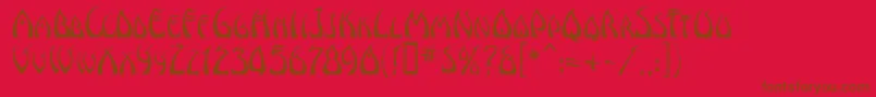WindsweptMf Font – Brown Fonts on Red Background