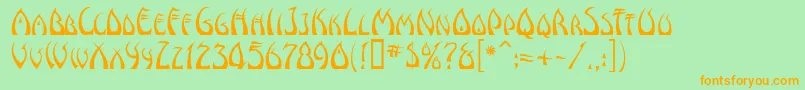 WindsweptMf Font – Orange Fonts on Green Background