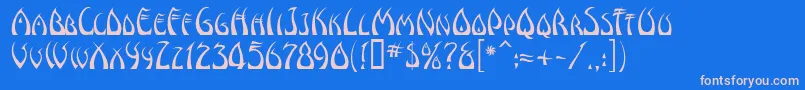 WindsweptMf Font – Pink Fonts on Blue Background