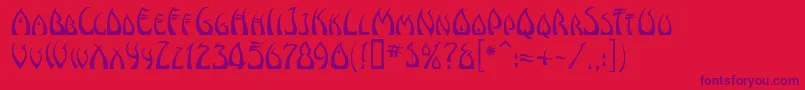 WindsweptMf Font – Purple Fonts on Red Background