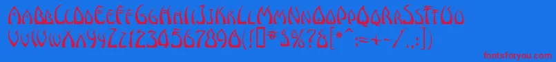 WindsweptMf Font – Red Fonts on Blue Background