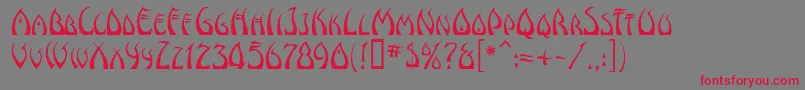 フォントWindsweptMf – 赤い文字の灰色の背景