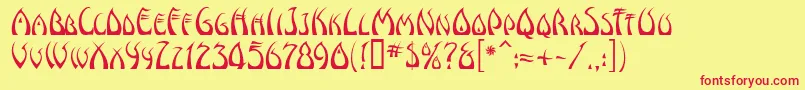 WindsweptMf Font – Red Fonts on Yellow Background