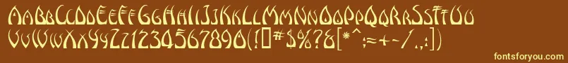 WindsweptMf Font – Yellow Fonts on Brown Background