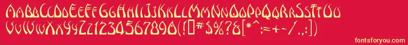 WindsweptMf Font – Yellow Fonts on Red Background