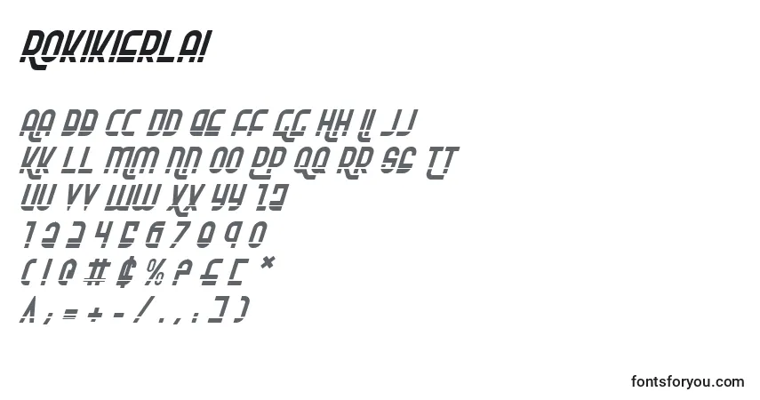 Schriftart Rokikierlai – Alphabet, Zahlen, spezielle Symbole