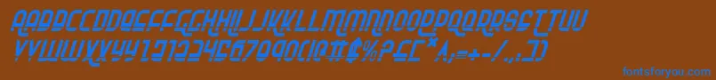 Rokikierlai Font – Blue Fonts on Brown Background