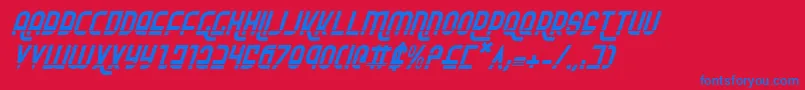 Rokikierlai Font – Blue Fonts on Red Background