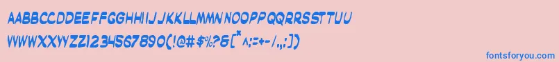Maskc-Schriftart – Blaue Schriften auf rosa Hintergrund